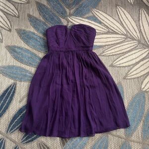 J.Crew Women’s Purple Silk Sweetheart Strapless‎ Mini Bridesmaid Dress Sz 4
